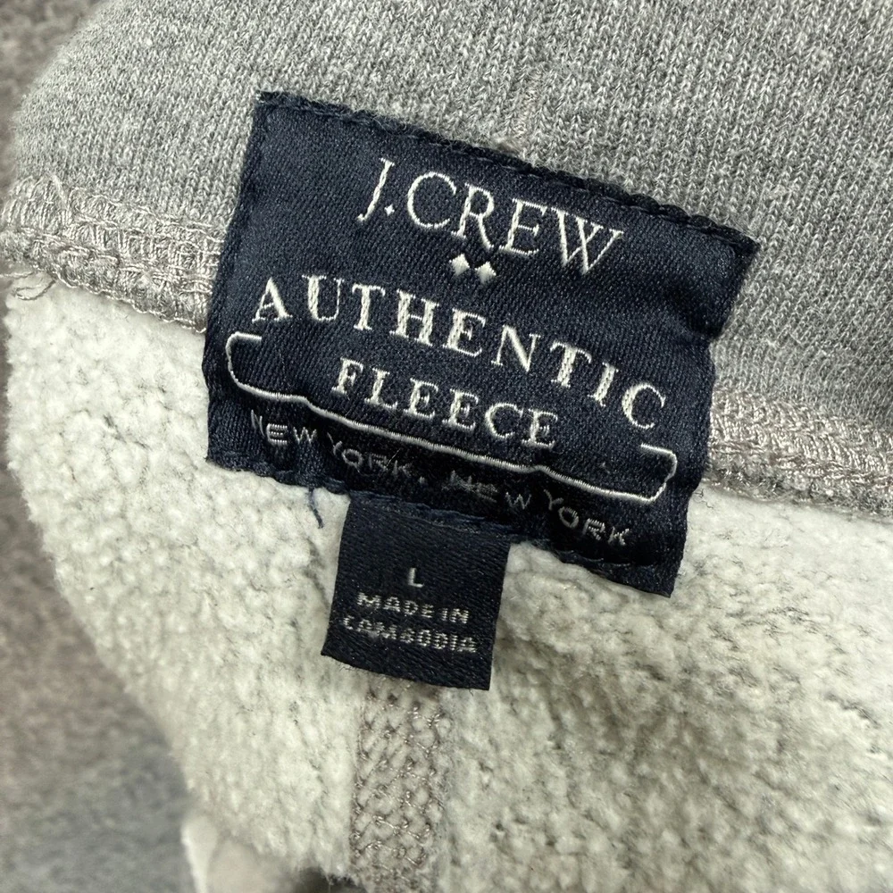 J.Crew Sweatpants Men Large‎ Gray Authentic Fleece Drawstring Tapered Leg Jogger